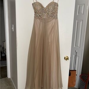Sean Collection Strapless Dress - Gold and Beige